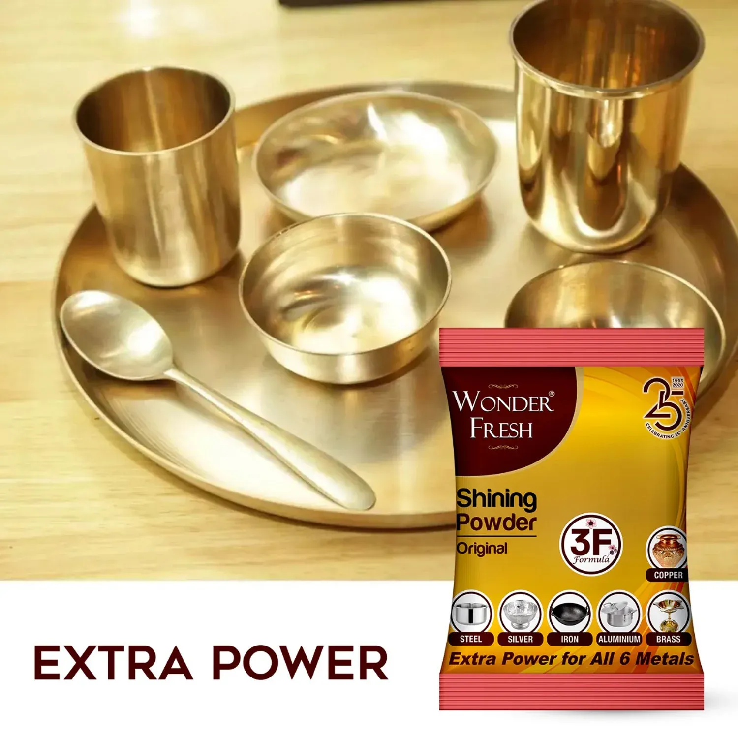 Shining Powder 200 GM - Cleans & Polishes Copper, Brass, Silver & More - Detailed Feature View 2