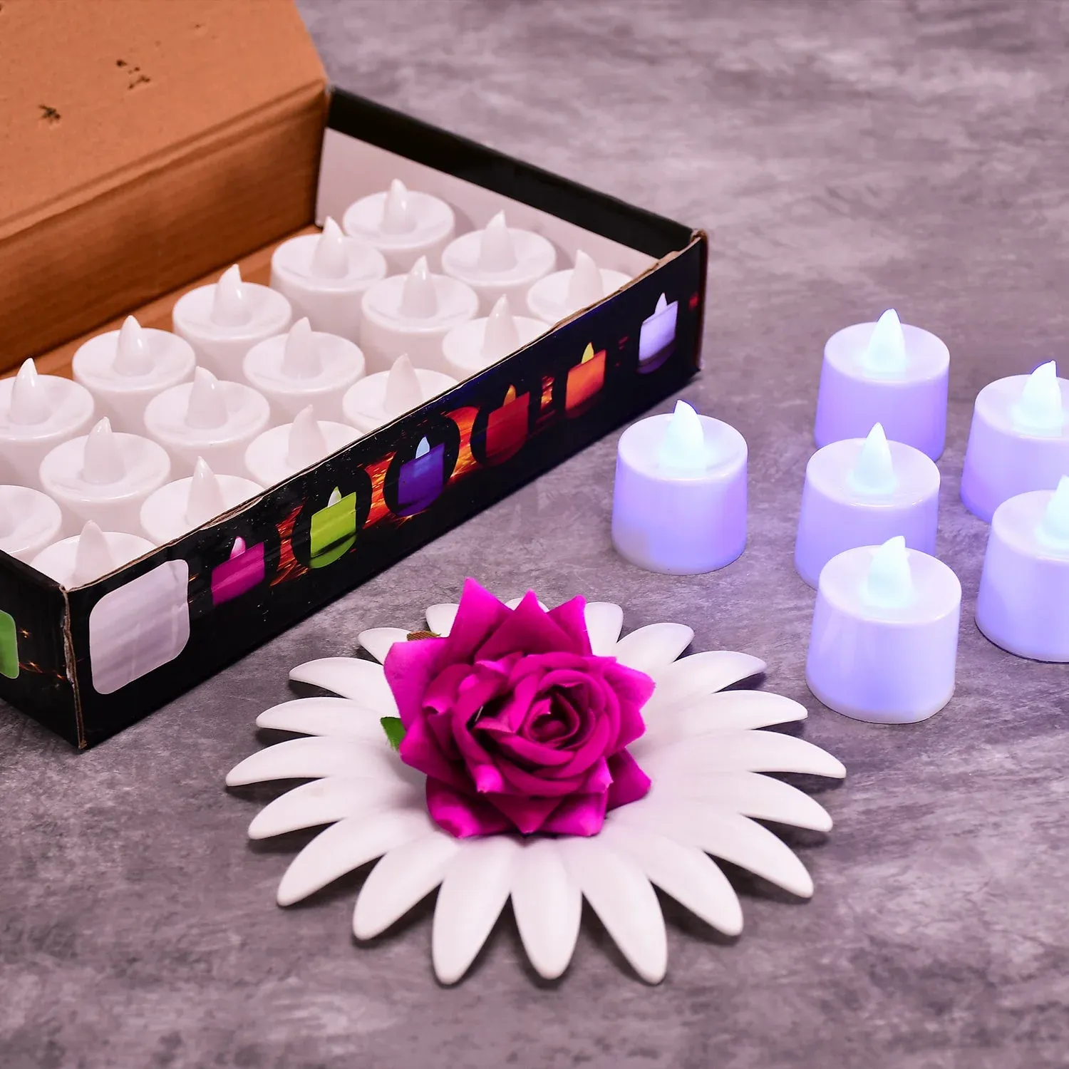 Premium Pink Flameless LED Tealights – Safe Decorative Candles (24 Pcs) | Styleva - Buy Online at Alikart