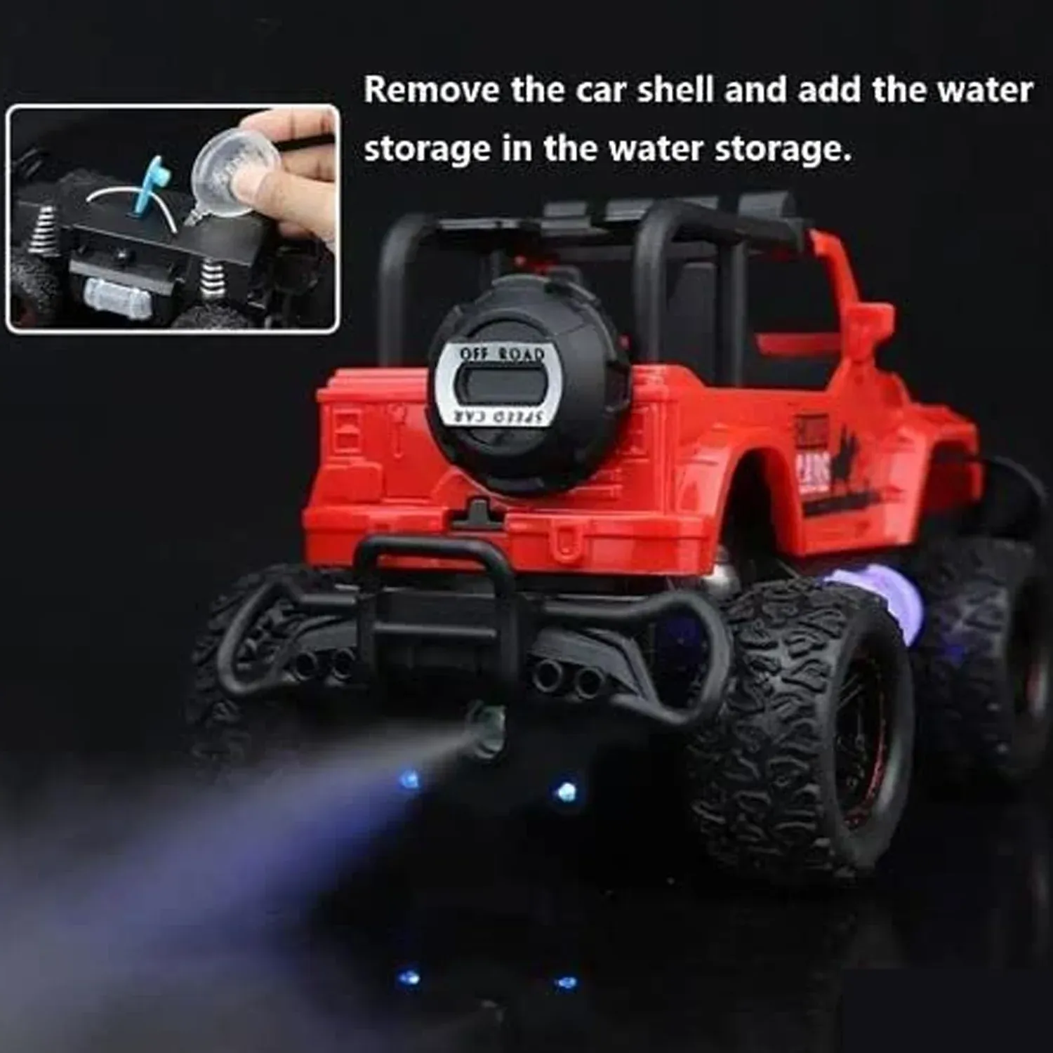 Mist Spray Race Car Toy with Lights & 4WD Climbing Power - Detailed Feature View 5