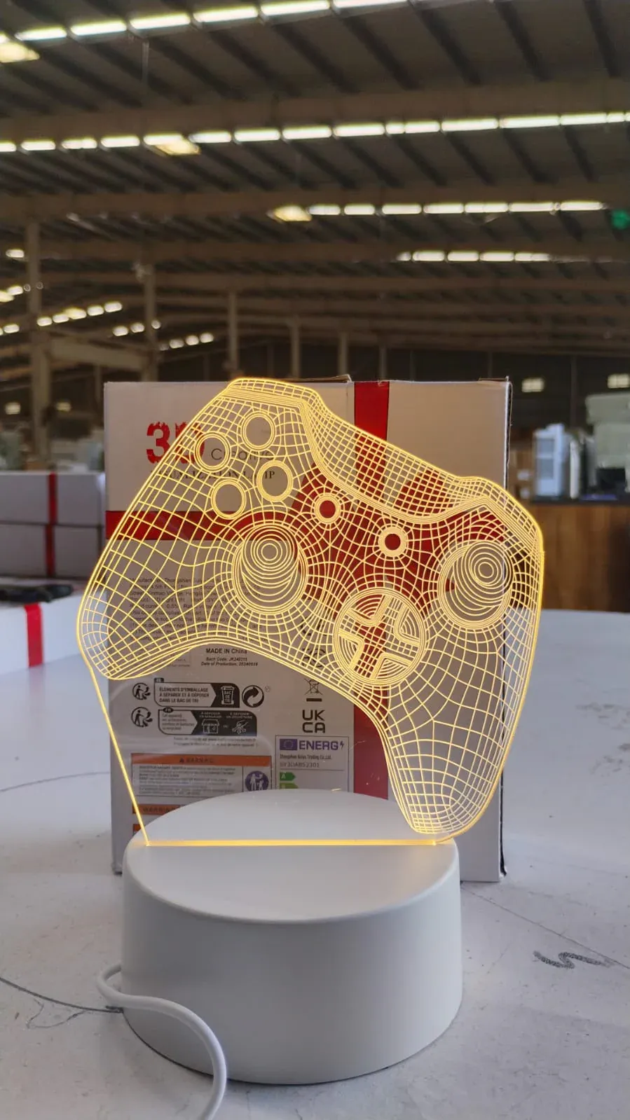 3D Illusion LED Night Lamp with Gaming Controller Design - Detailed Feature View 6