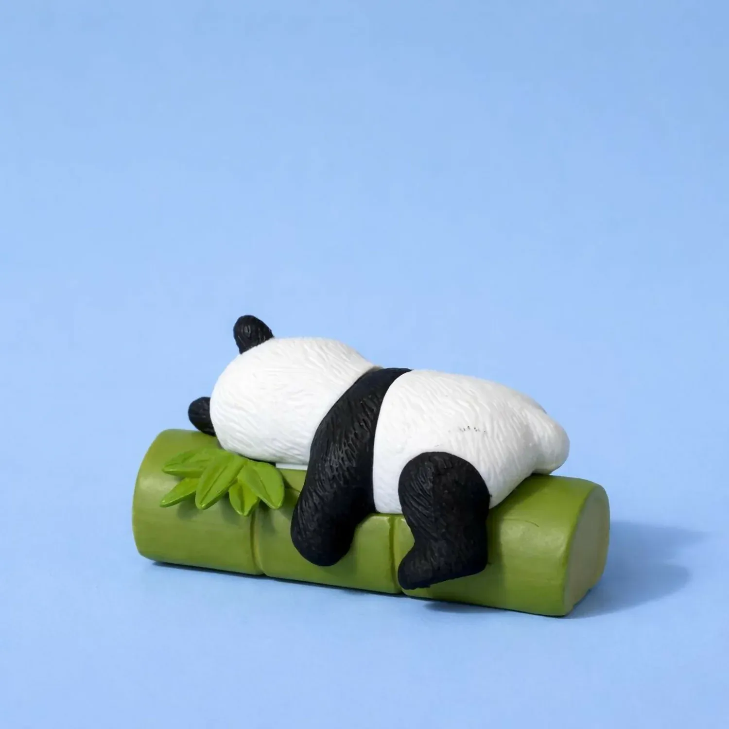 Sleeping Panda Showpiece – Cute Mini Bamboo Resin Figurine - Detailed Feature View 3