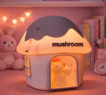 Cute Unicorn Mushroom House LED Night Lamp for Kids Bedroom Desk Decor
