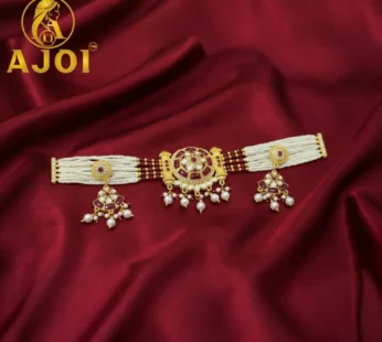 Royal Pearl Kundan Red Choker Set