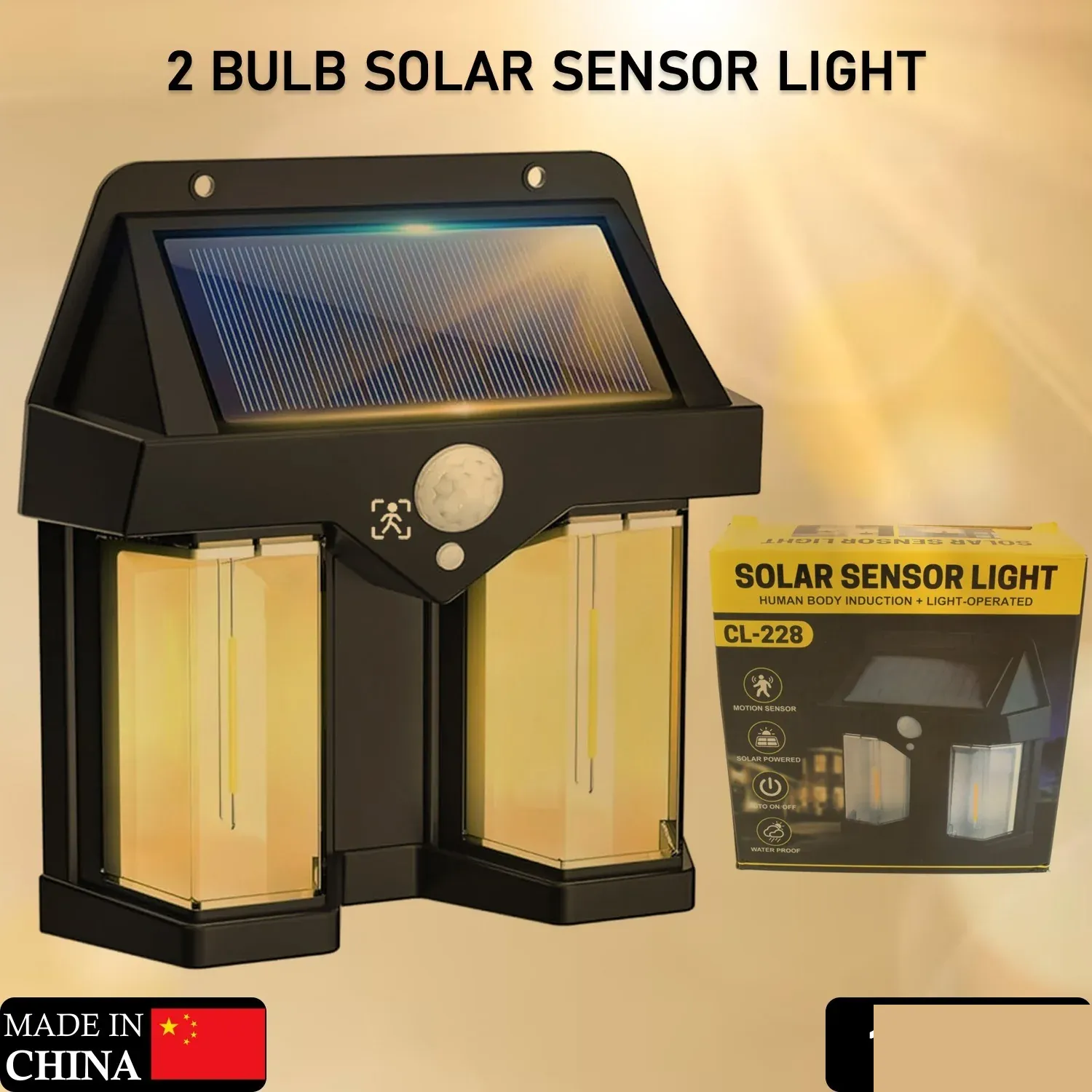 Outdoor Solar Wall Lamp Waterproof Induction Garden Light 1 Pc - Detailed Feature View 1