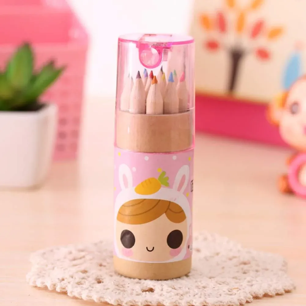 Premium Kids Colouring Pencils Set – 12 Mini Shades with Sharpener | TinyTrendy - Buy Online at Alikart