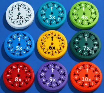 Math Fidget Spinner for Kids – Educational Multiplication Learning Toy (9 PC)