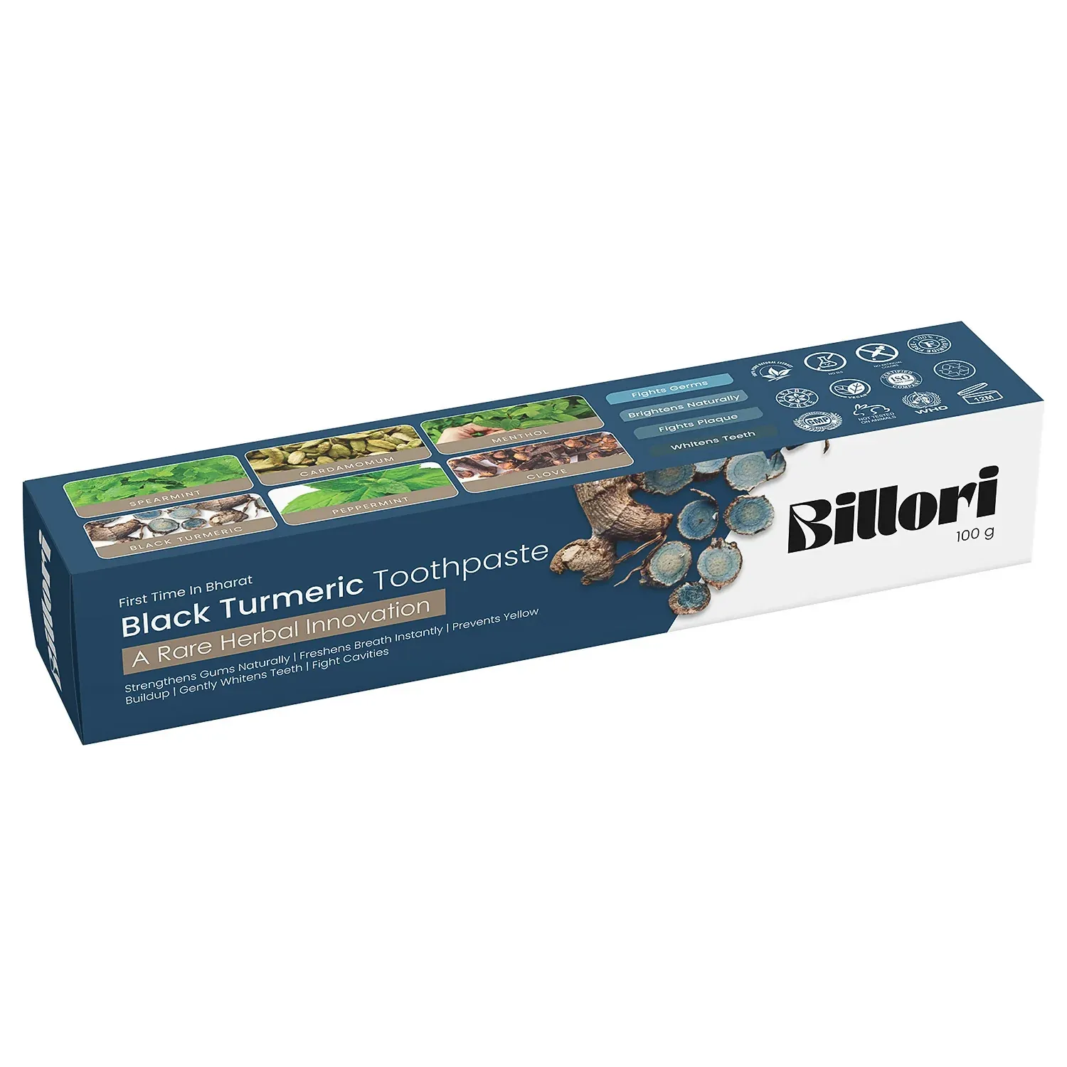 Billori Black Turmeric Herbal Oral Care Toothpaste (100g) - Buy Minimum 2 Or Above Get 1 Free - Detailed Feature View 4