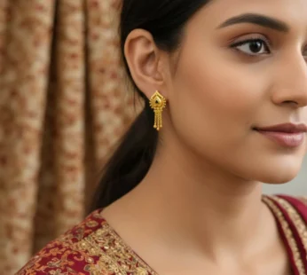 Gold-Plated Jhumka Earrings for Women – Traditional Ethnic Jewellery