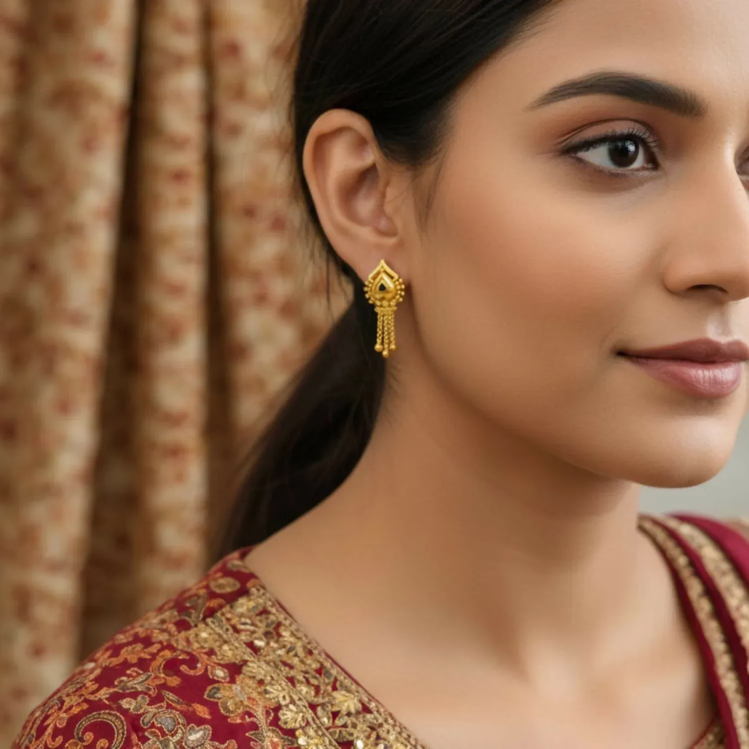 Premium Gold-Plated Jhumka Earrings for Women – Traditional Ethnic Jewellery - Buy Online at Alikart