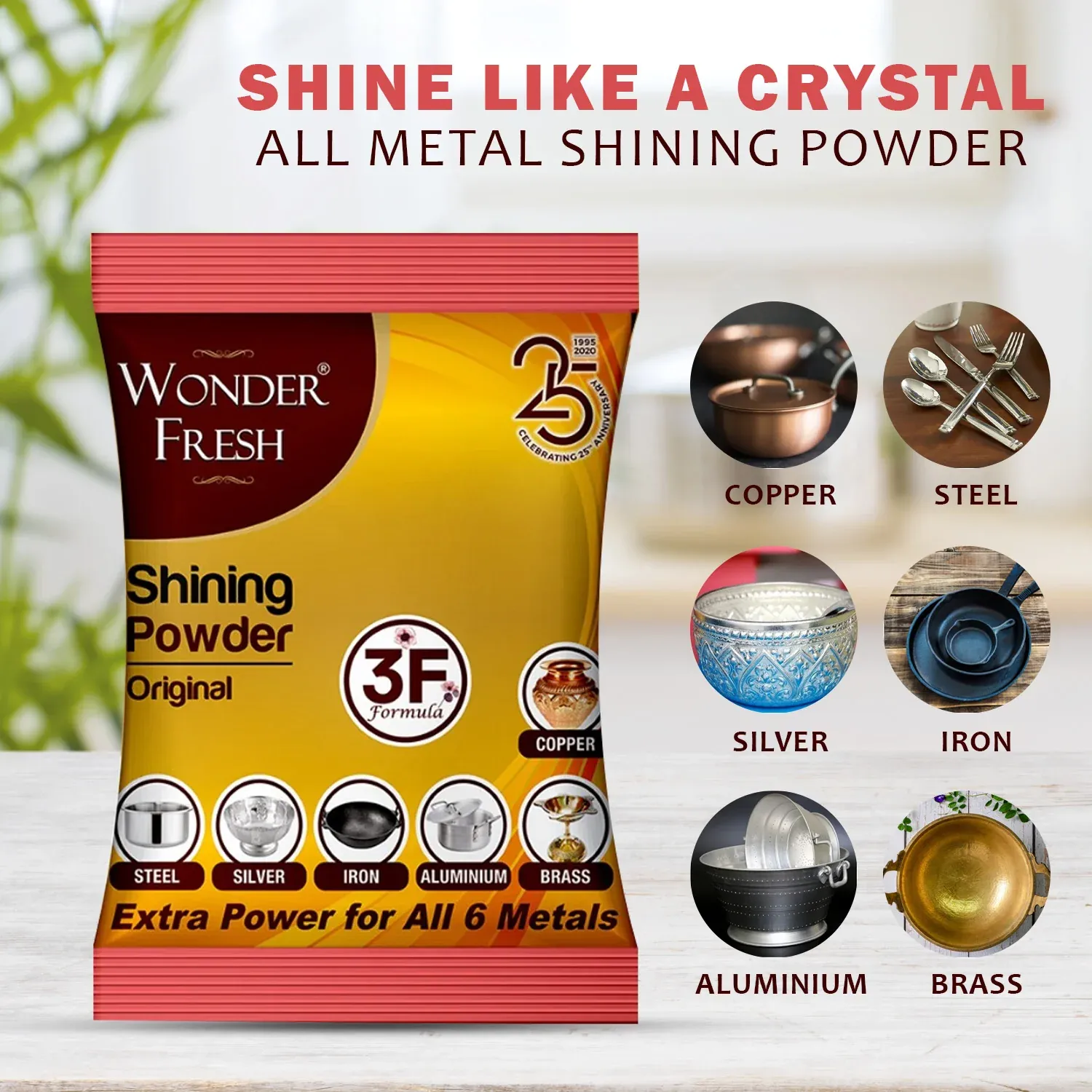 Shining Powder 200 GM - Cleans & Polishes Copper, Brass, Silver & More - Detailed Feature View 3