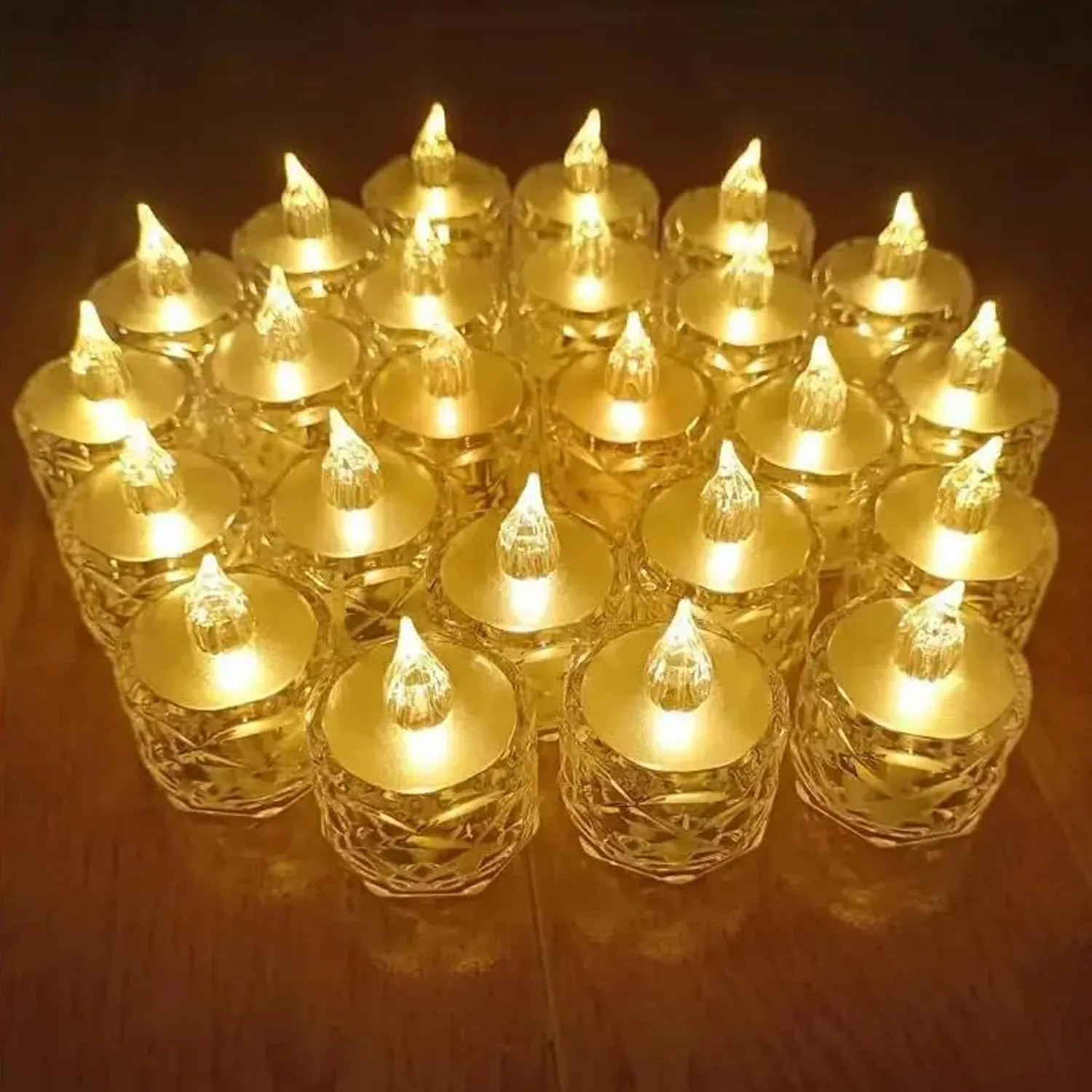 Premium Flameless Acrylic LED Tealight Candles for Festival Decor (24 Pc) - Buy Online at Alikart