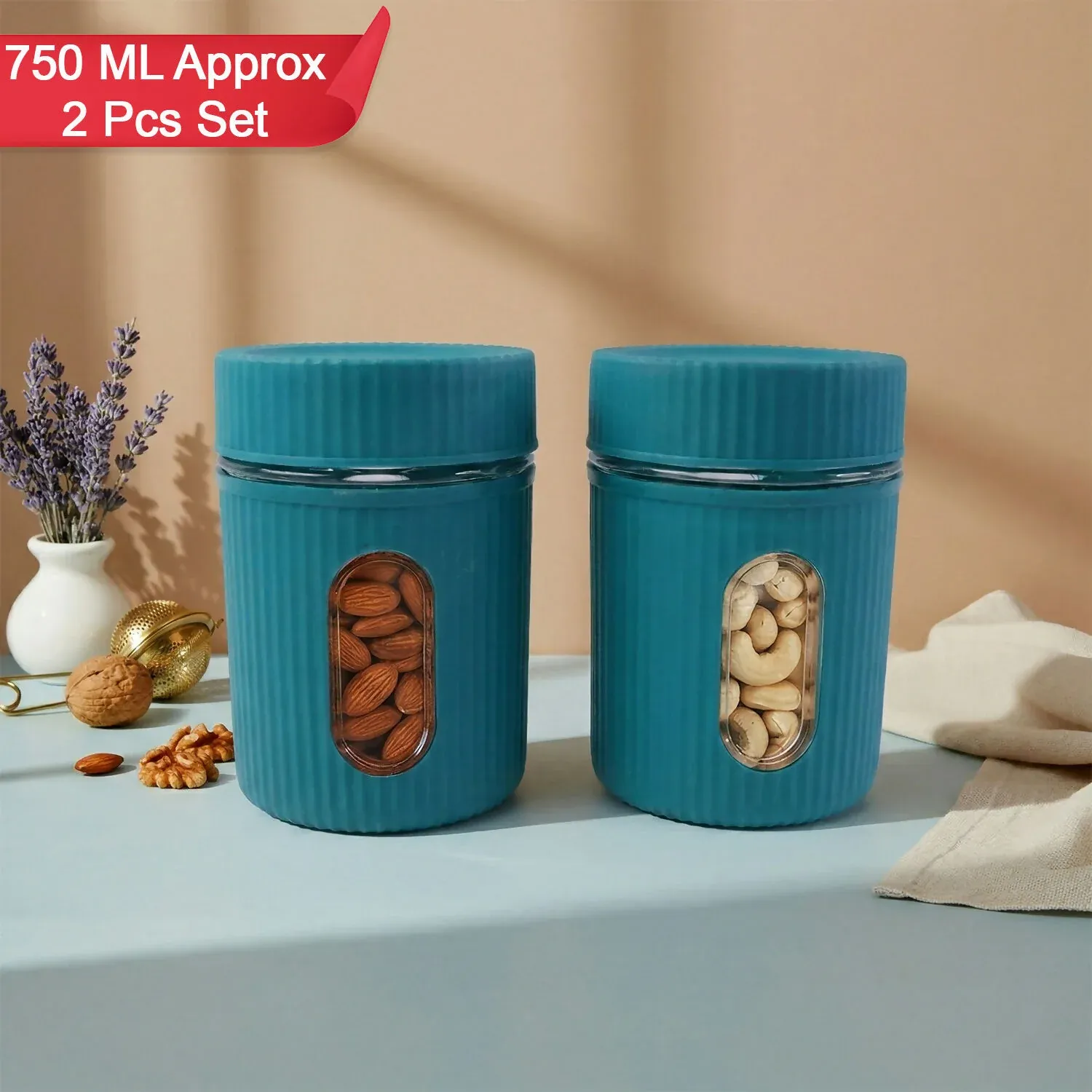 Premium NG 2-Piece 750ml Airtight Kitchen Storage Jars with Window - Buy Online at Alikart