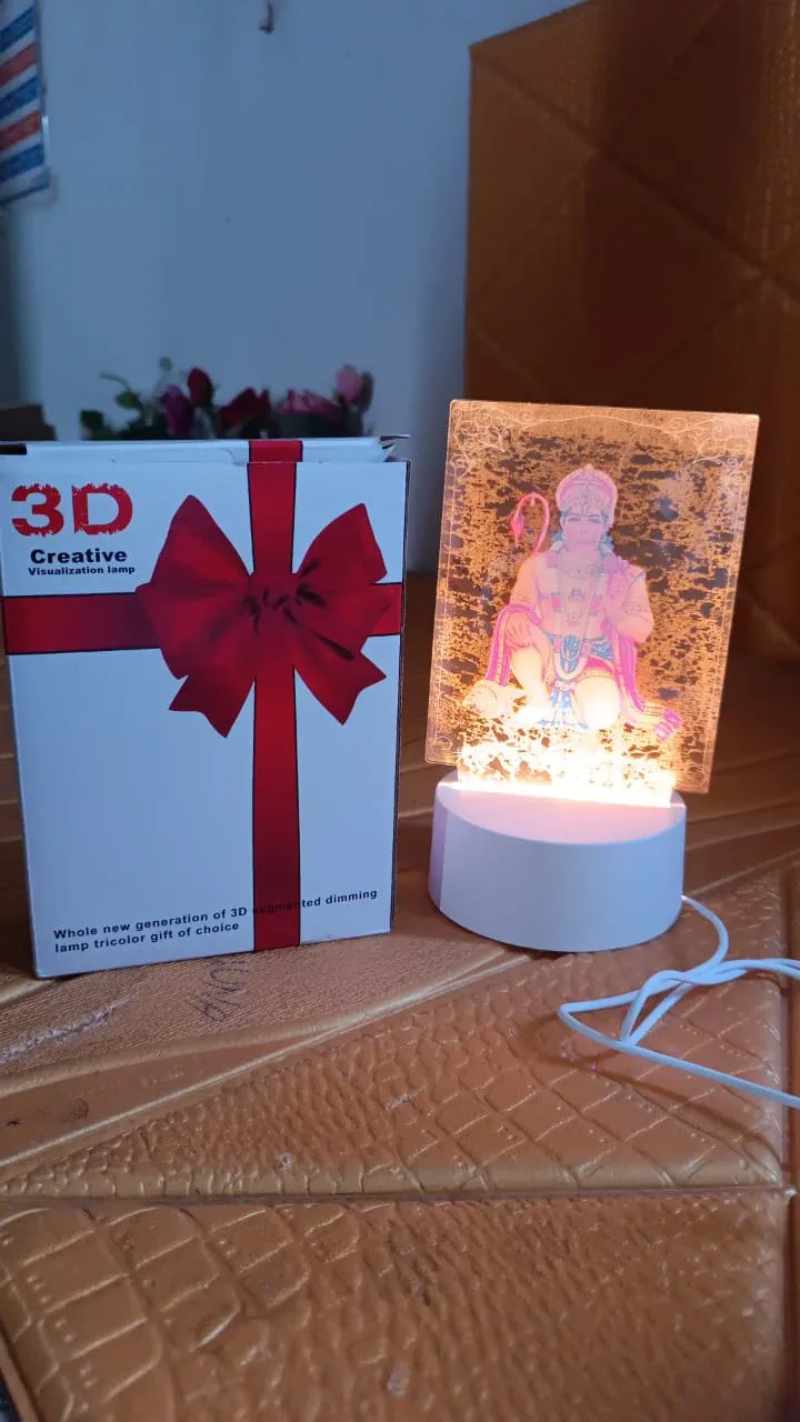 Beautiful 3D Lord Hanuman Frame with soft white light (1 Pc) - Detailed Feature View 7