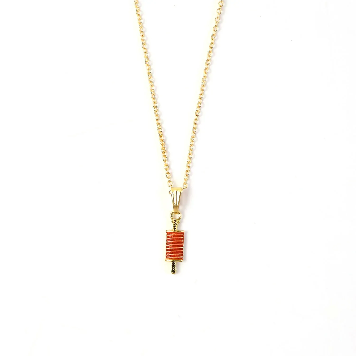 Stylish Firki Shape Pendant Necklace with Chain for Women - Detailed Feature View 4