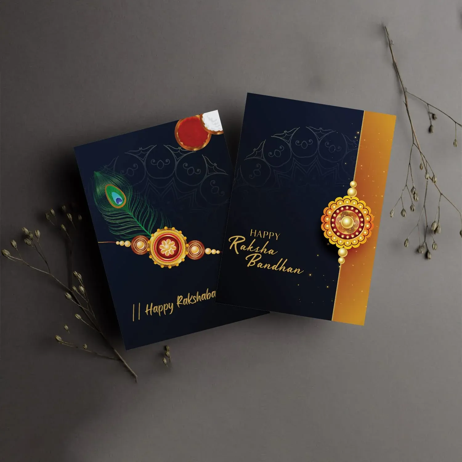 Peacock Design Rakhi Combo – Traditional Silver Puja Thali Gift Set - Detailed Feature View 3