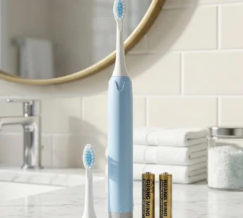 Electric Sonic Toothbrush with Extra Head & 2 AA Batteries