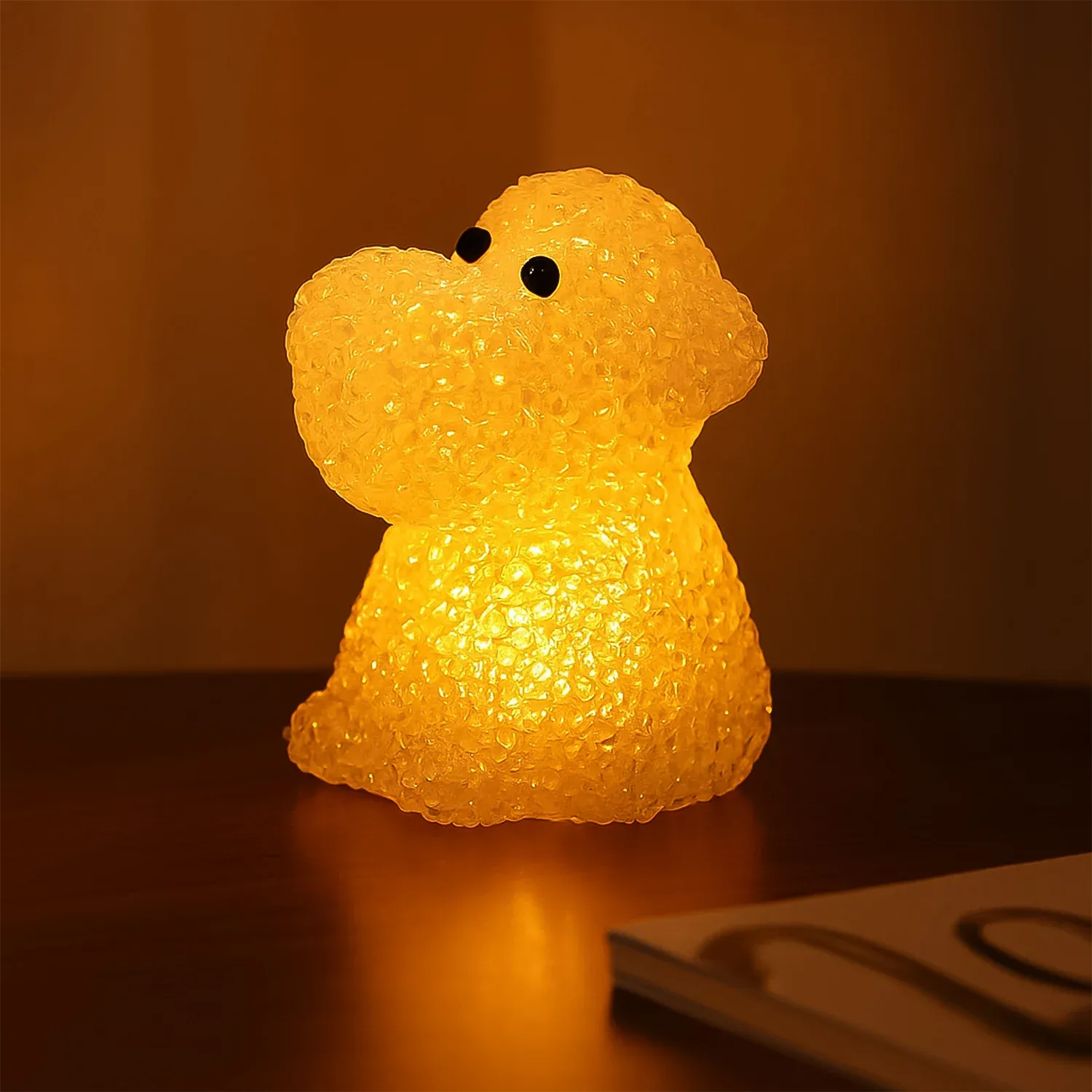 Premium Dog Shape Crystal LED Night Light Lamp – Cute Glowing Animal Decorative Light (1 Pc) - Buy Online at Alikart