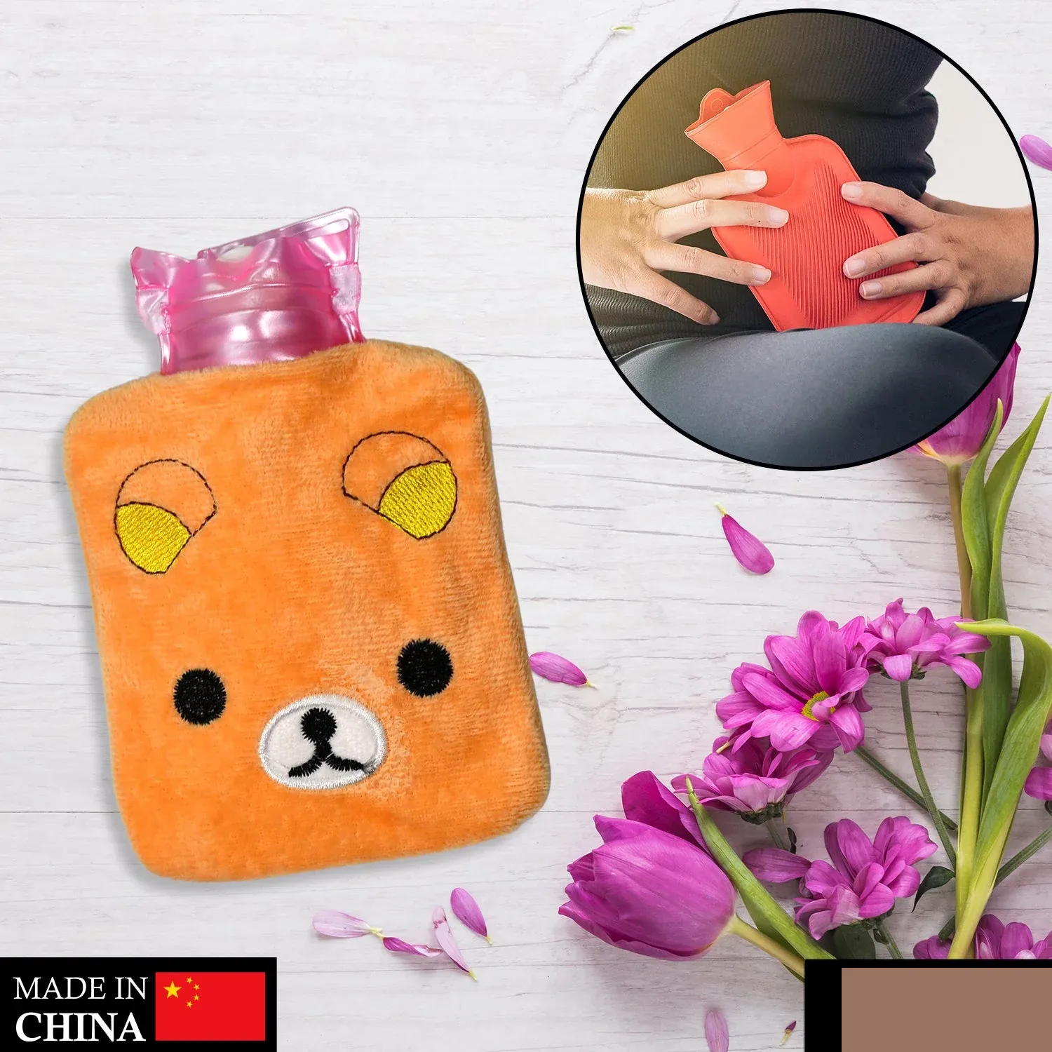 Hot Water Bag for Pain Relief – Soft Cover & Portable Design - Detailed Feature View 1