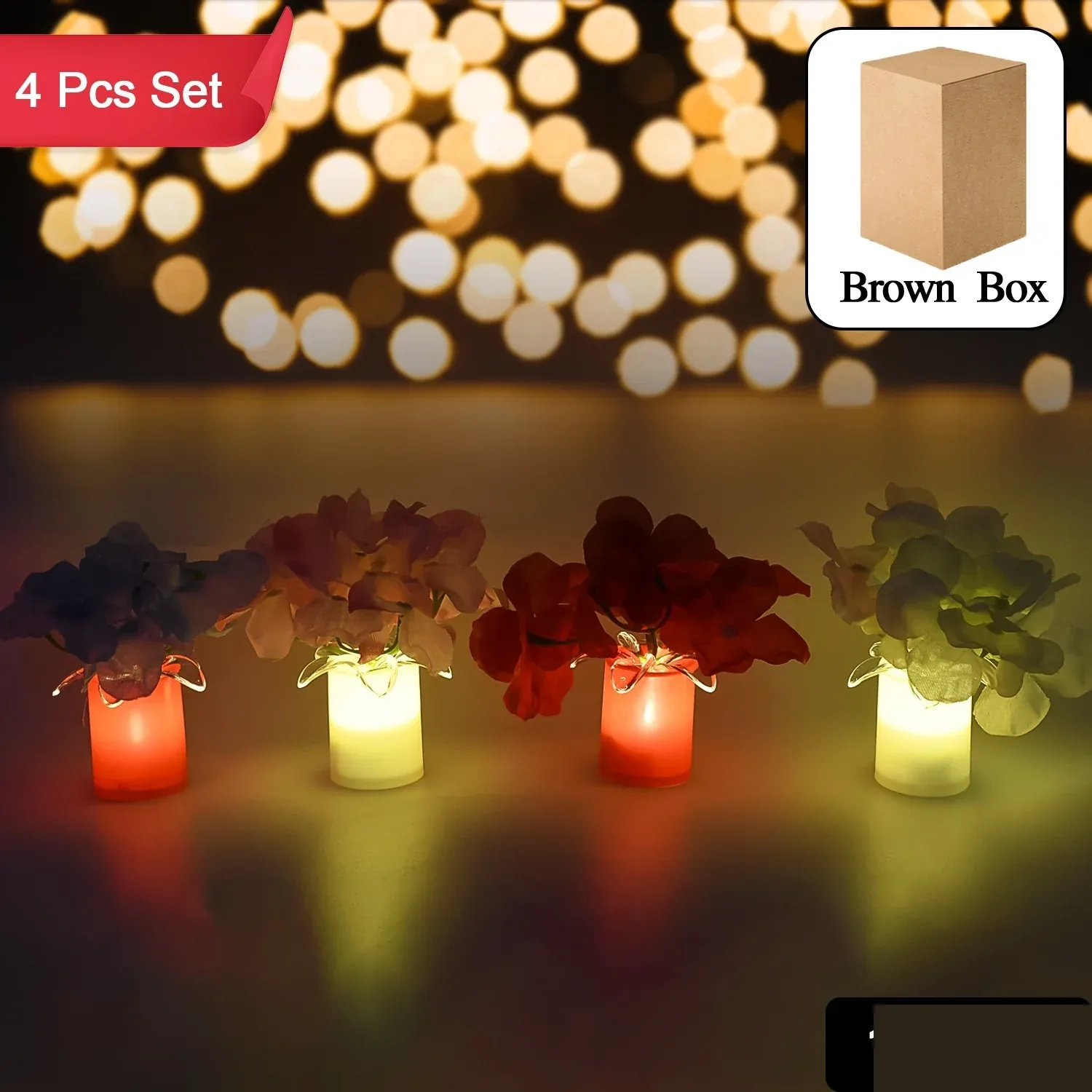 LED Mood Lights – Aesthetic Bedroom Decor Set (4 Pcs) | Velvet Wheels - Detailed Feature View 1