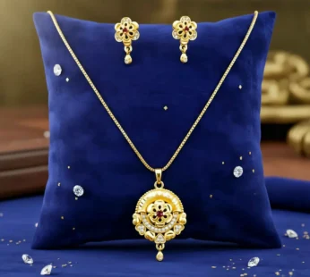 Royal Bloom Jewelry Set: Gold-Tone Floral Filigree Pendant & Matching Drop Earrings set,pendant set