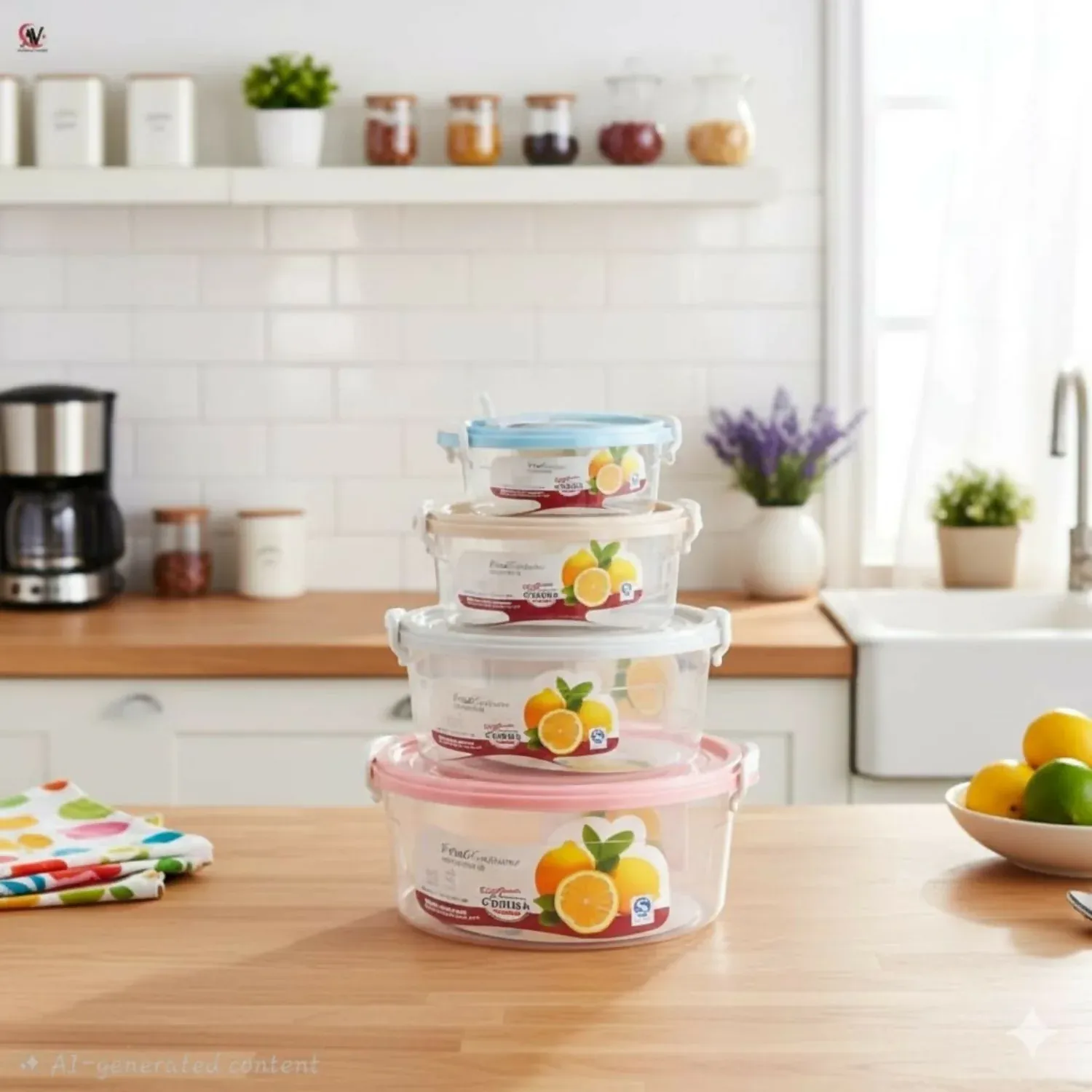 Plastic Container Set – Airtight Lock Lid 1400 ml Capacity - Detailed Feature View 3