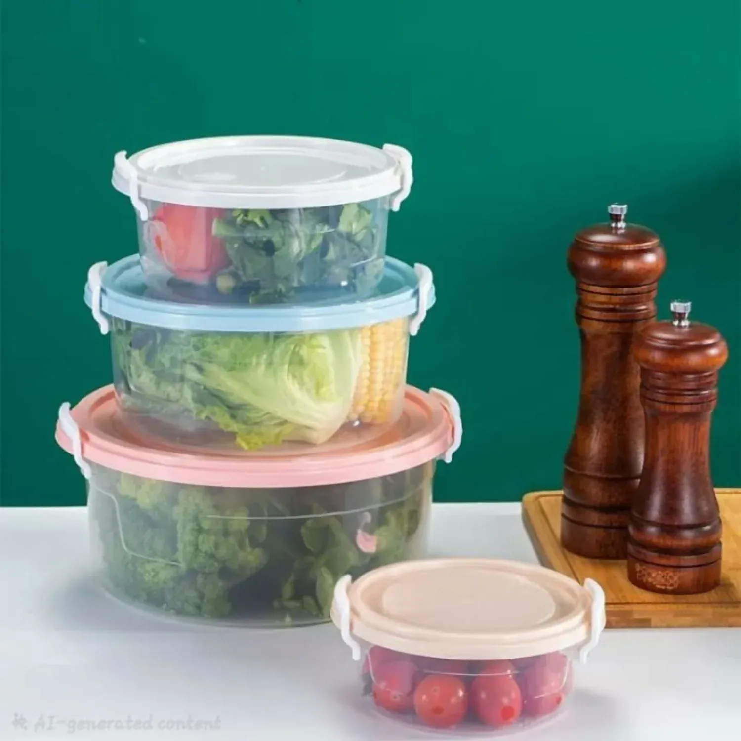 Plastic Container Set – Airtight Lock Lid 1400 ml Capacity - Detailed Feature View 2