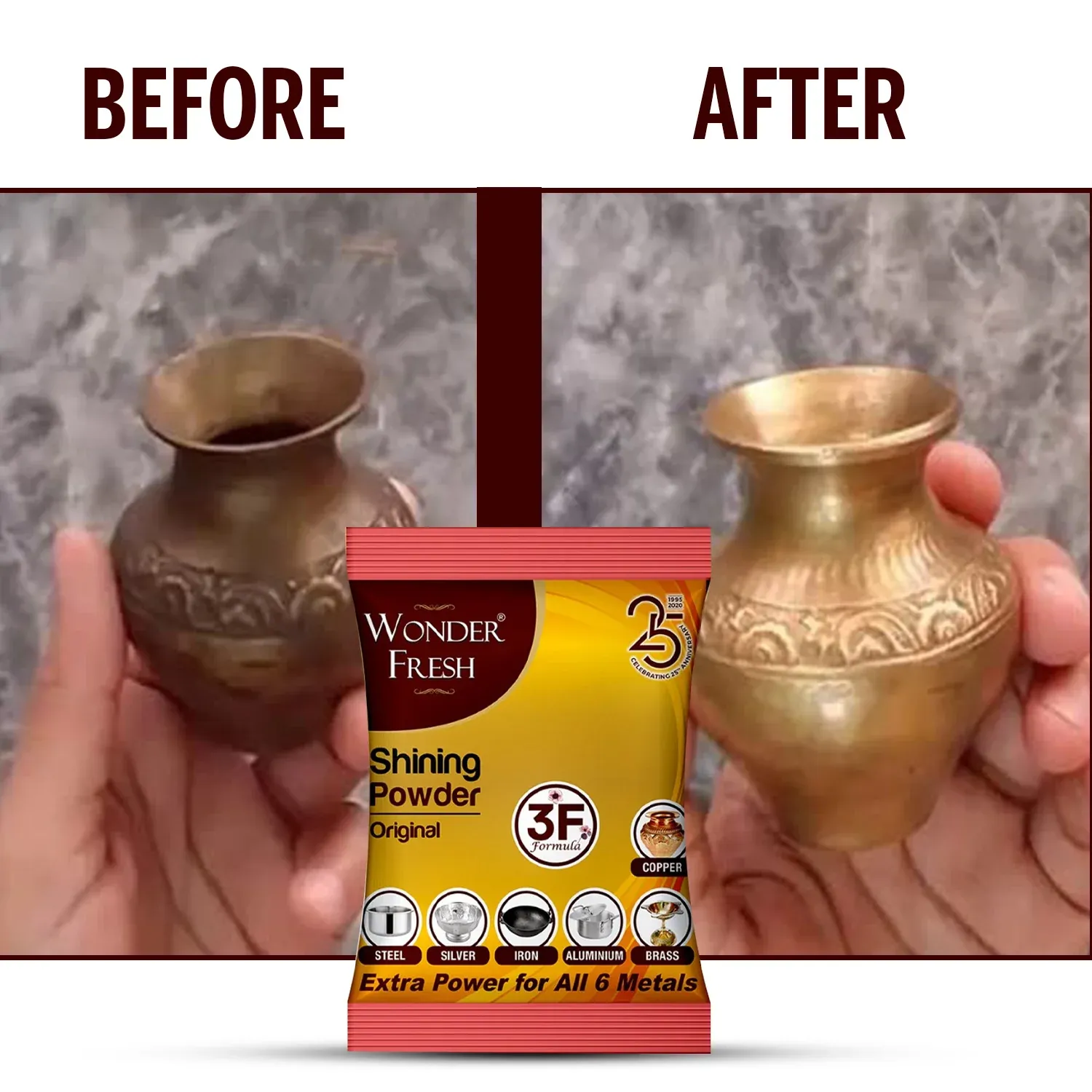Shining Powder 200 GM - Cleans & Polishes Copper, Brass, Silver & More - Detailed Feature View 5