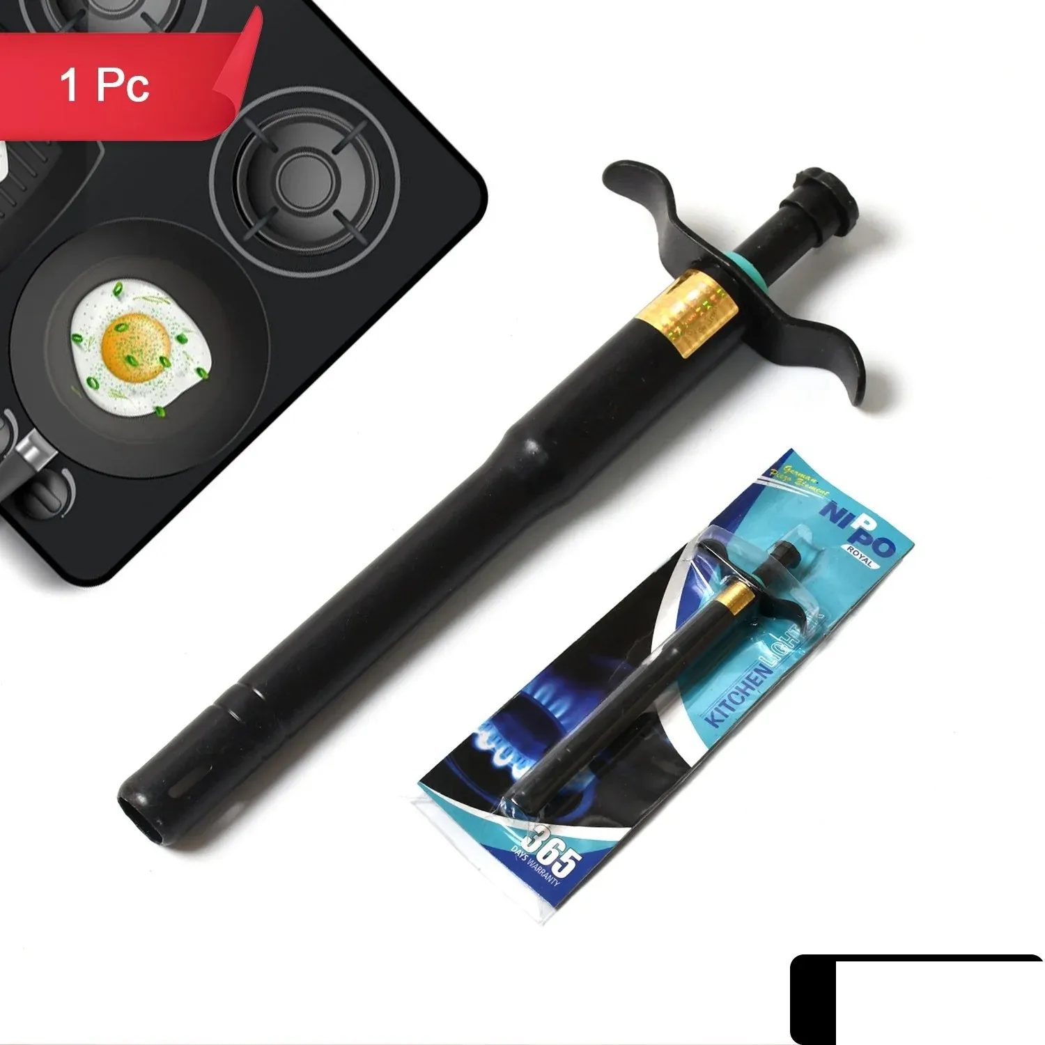 CookAura Stainless Steel Black Gas Lighter for Gas Stove – Durable & Long Lasting - Detailed Feature View 1