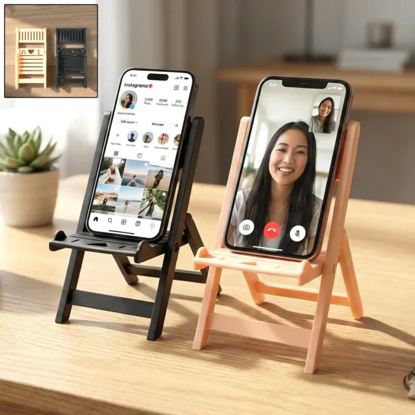 Mini Chair Mobile Phone Stand – Foldable & Portable Holder