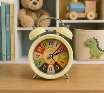 Vintage Twin Bell Analog Alarm Clock – Compact & Colorful
