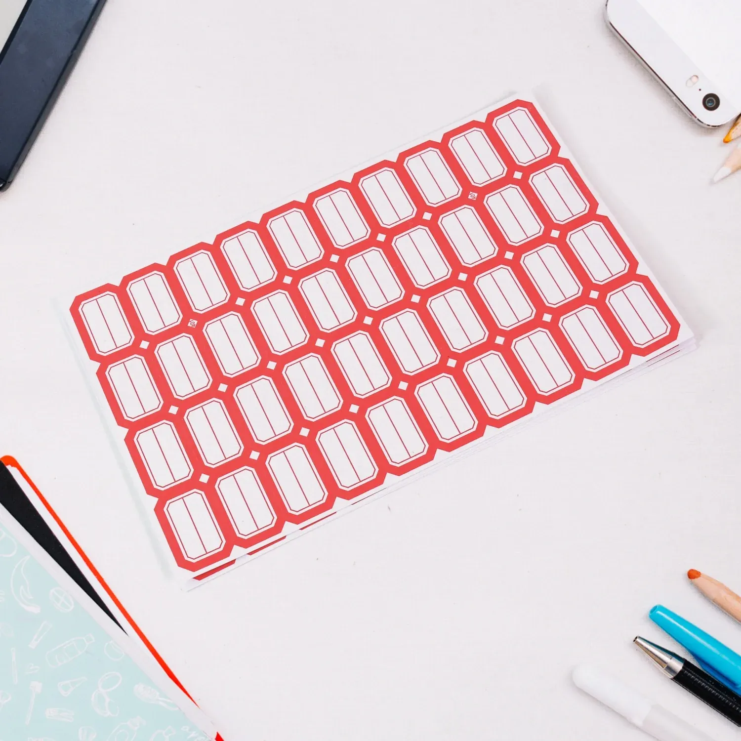 Multipurpose Blank Label Sticker Sheets with Red Border - 50 Sheets - Detailed Feature View 6