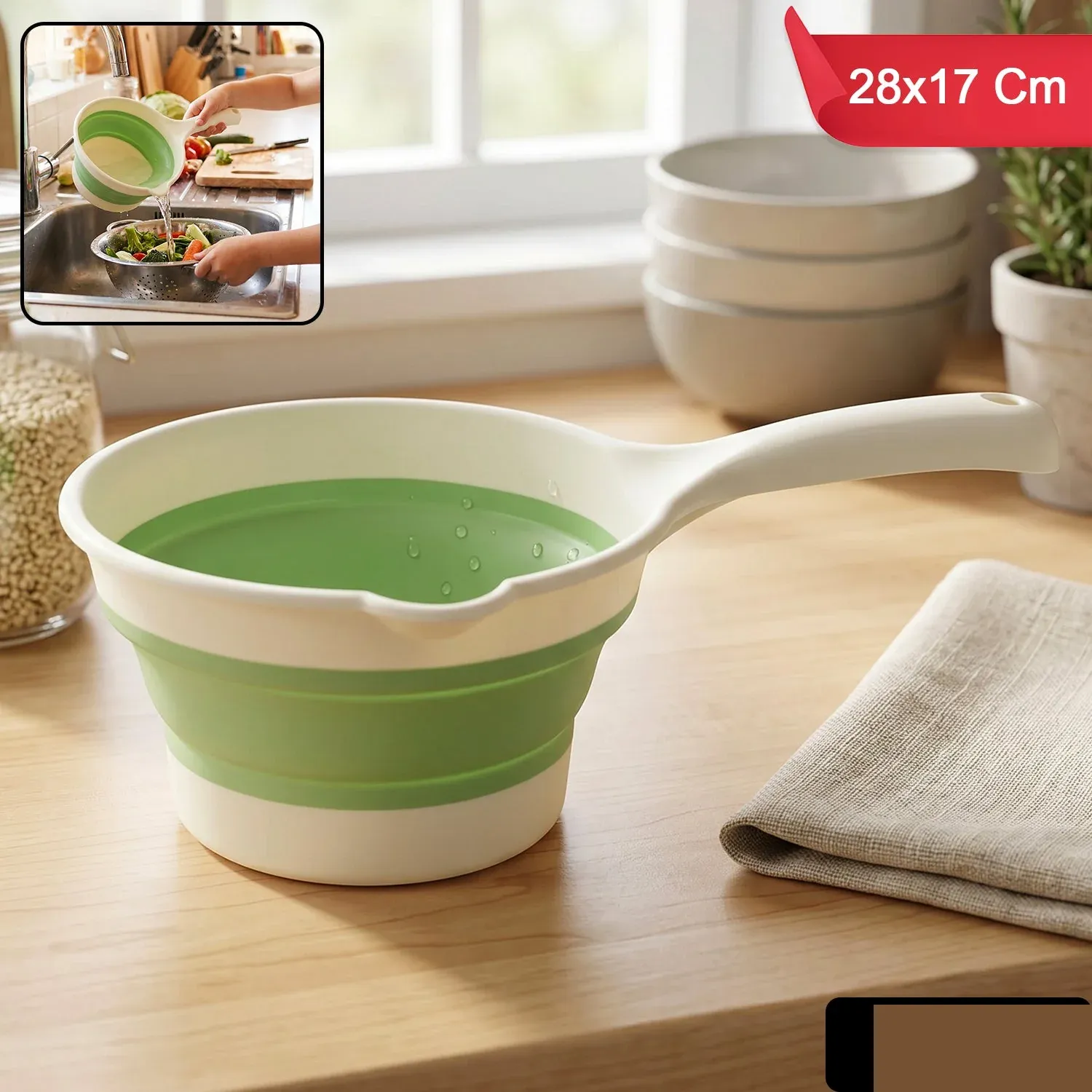 Foldable Water Dipper – Space-Saving, Easy Pouring & Versatile - Detailed Feature View 1