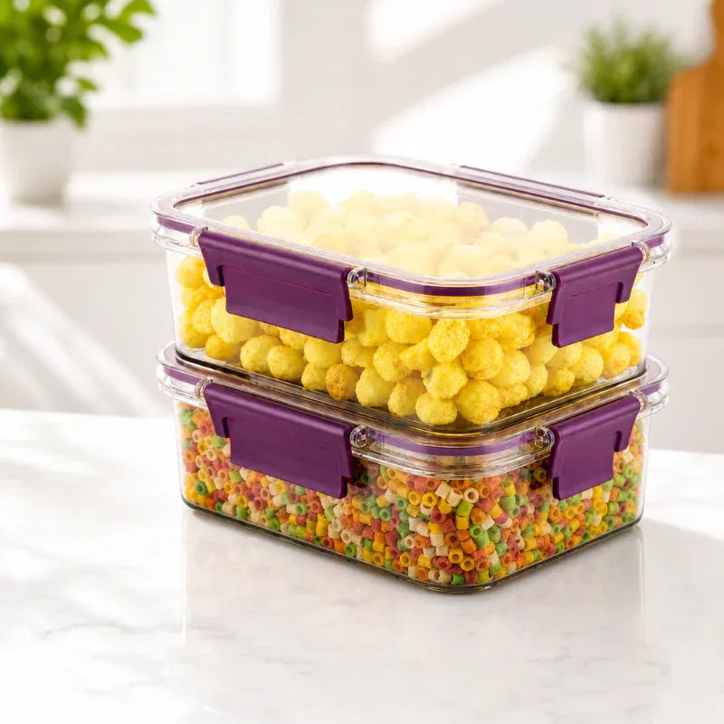 Premium 750ml Feel Fresh Lock & Lock Containers | Set of 2 Pcs | Airtight Food Storage Box with Random Color Lid - Buy Online at Alikart