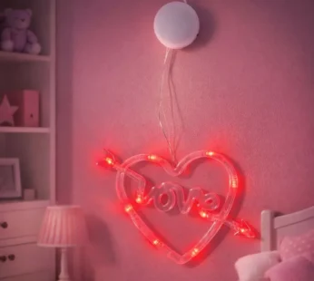 Heart Shape LED Love Hanging Light for Bedroom, Balcony & Decorative Lighting
