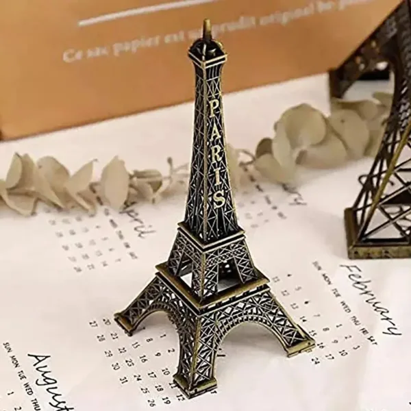 Miniature Eiffel Tower Statue – 13cm Bronze Metal Decor