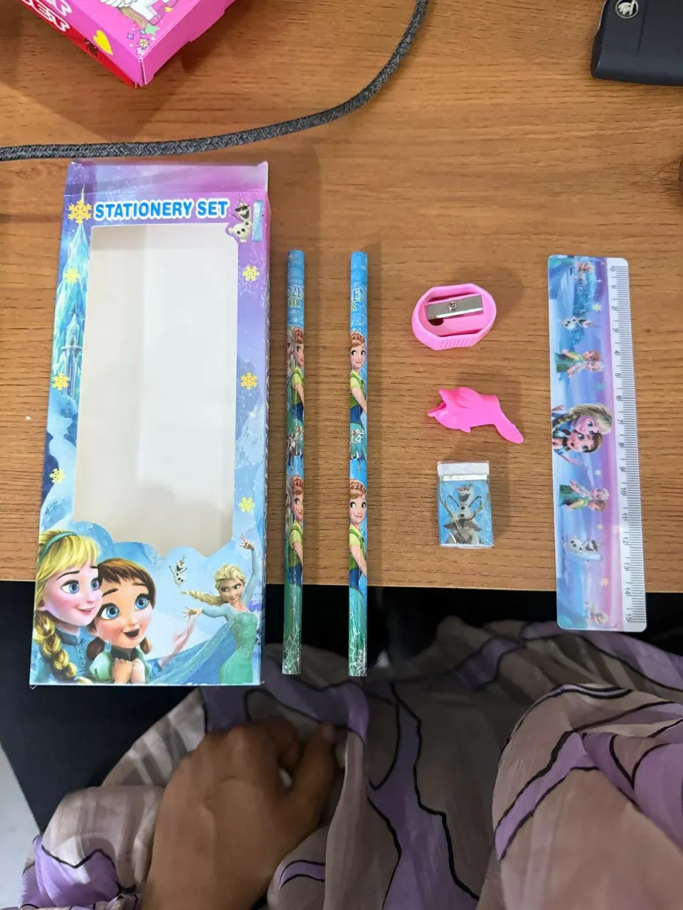 Kids Stationery Set with 2 Pencils, Ruler, Eraser, Sharpener & Finger Grip - Detailed Feature View 3