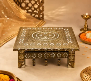 Pooja Chowki – Traditional Gold Meenakari for Mandir & Decor