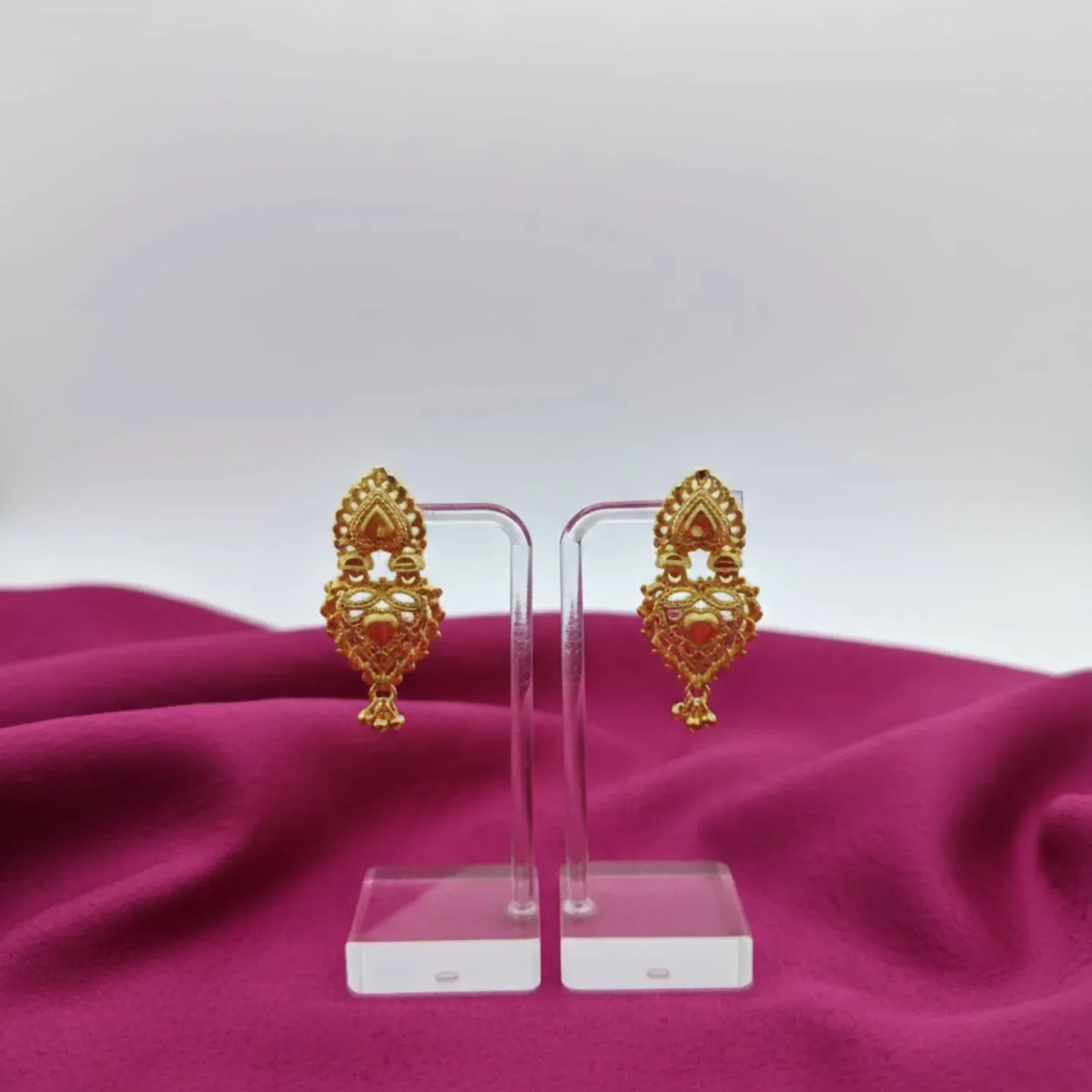 Ethnic Golden Drop Jhumka Earrings | Girls & Women Special - Detailed Feature View 2