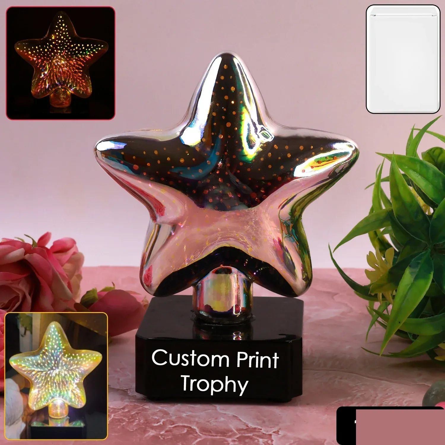 Customized Star-Shaped 3D Illusion Decorative LED Night Lamp (1 Pc) - Detailed Feature View 1