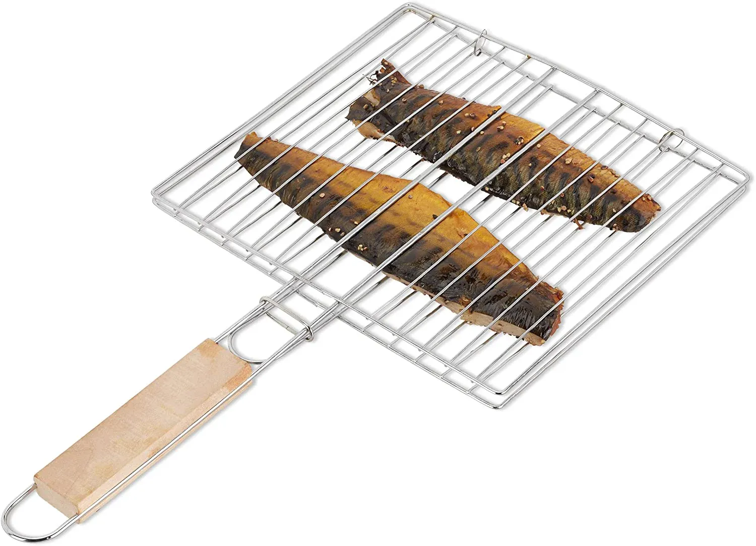Barbecue Grill – Foldable, Non-Stick with Wooden Handle | CookAura - Detailed Feature View 5