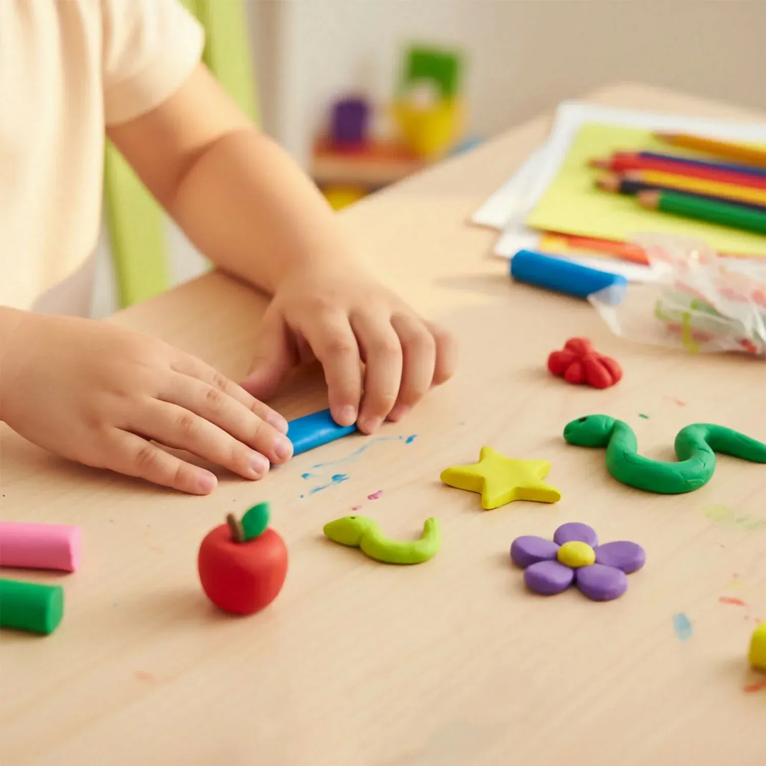 Nara 8-Color Modelling Clay Set with Cutter – 40g Creative Play Dough Kit - Detailed Feature View 2