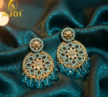 Turquoise Blue Floral Earrings