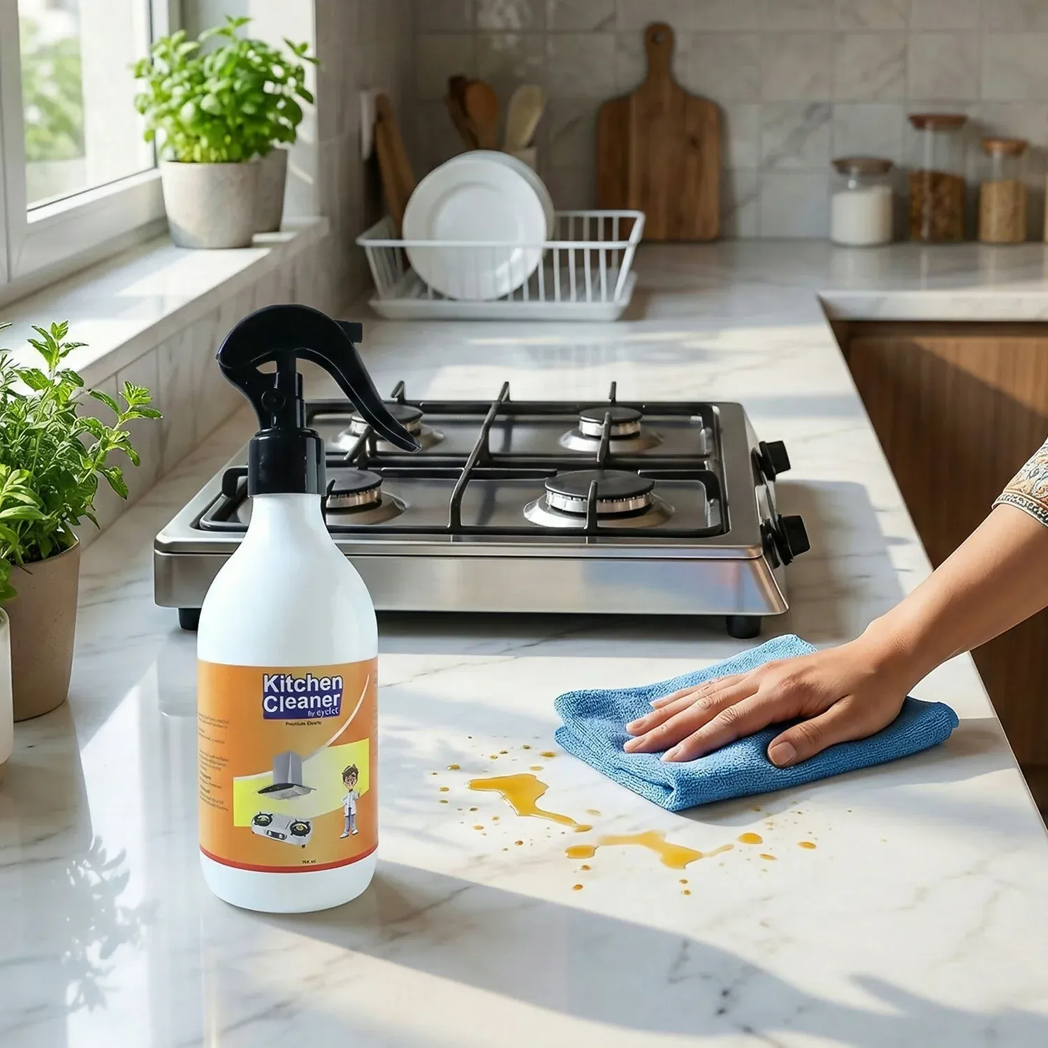 Eyelet Kitchen Cleaner 300ml – Grease & Oil Stain Remover - Detailed Feature View 2