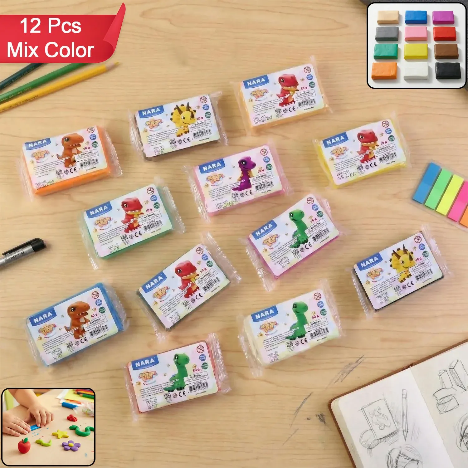 Premium Nara Creative Modelling Clay for Kids DIY Art & Craft Soft Play Dough - Buy Online at Alikart