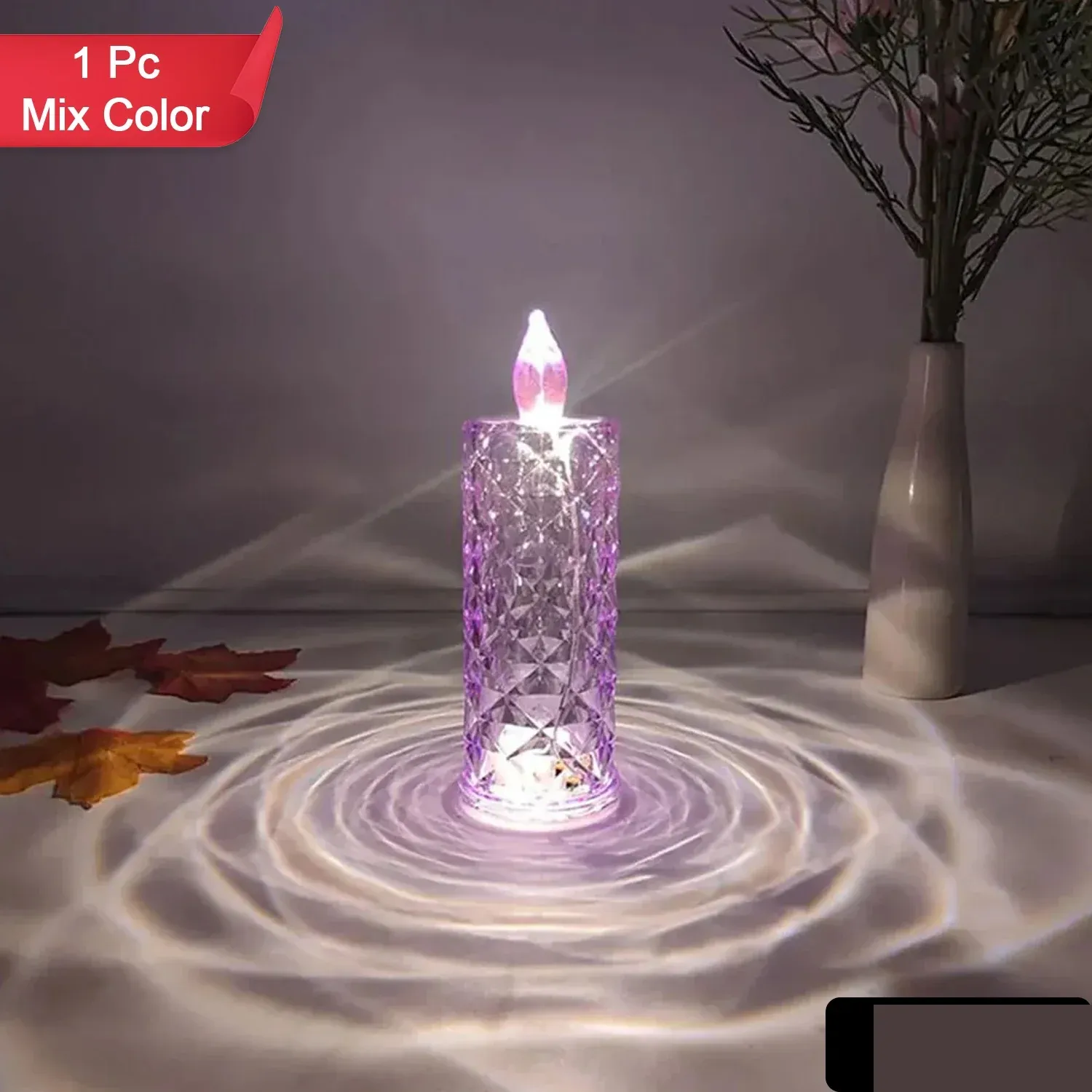 Candles for Home Decoration, Crystal Candlelight, Diwali (1 Pc / Multicolor) - Detailed Feature View 1