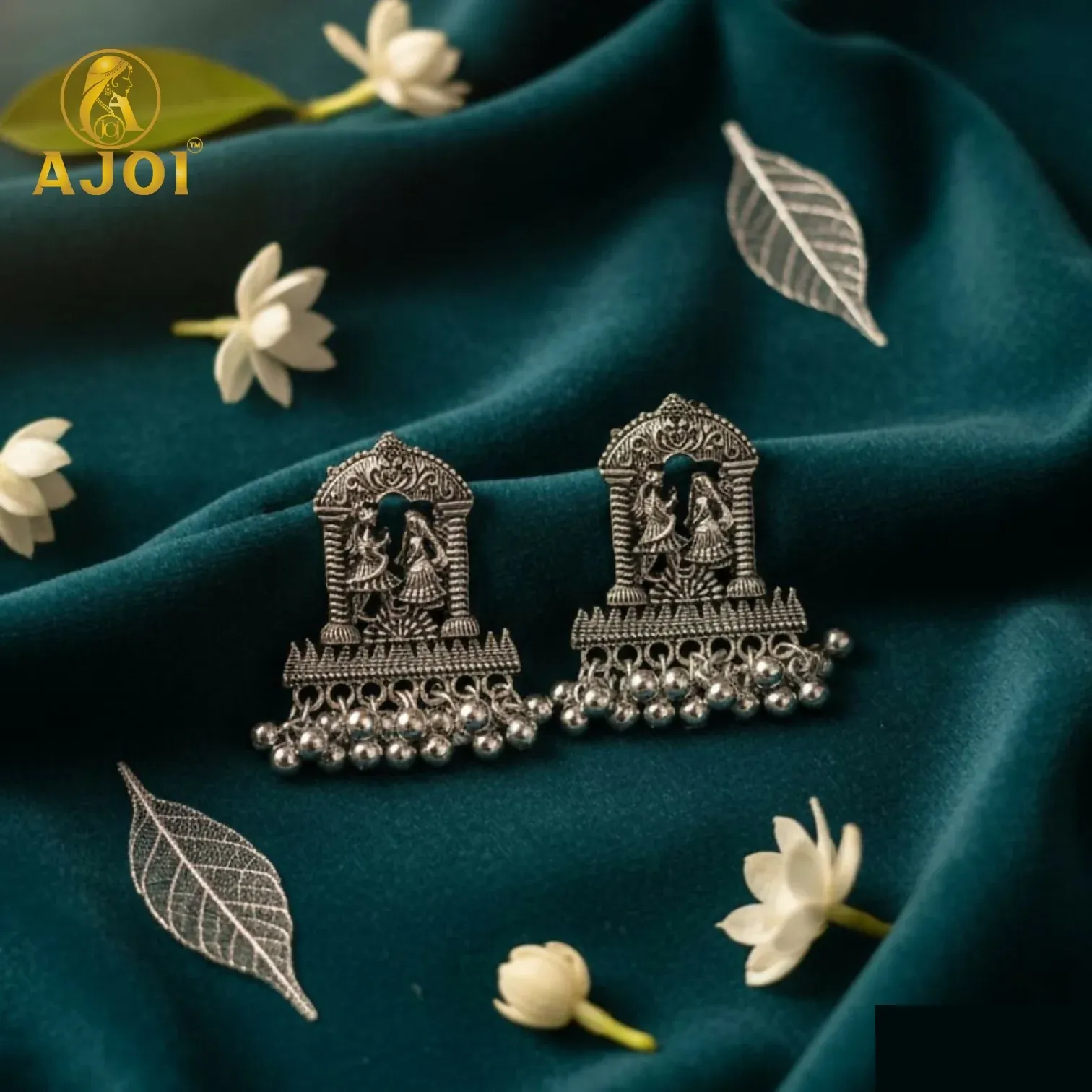 Premium Handcrafted Radha Krishna Design with Ghungroo Drops - Buy Online at Alikart