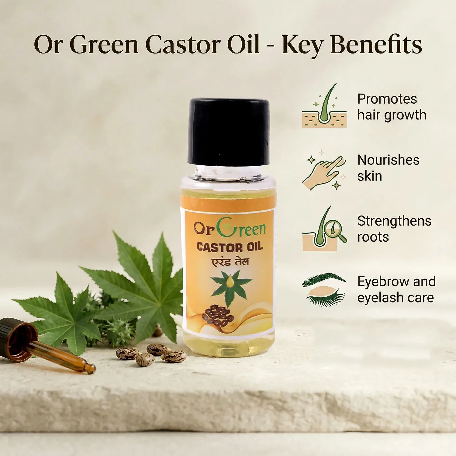 OrGreen Castor Oil for Hair & Skin Care - Nourishing 100ml & 500ml - Detailed Feature View 2