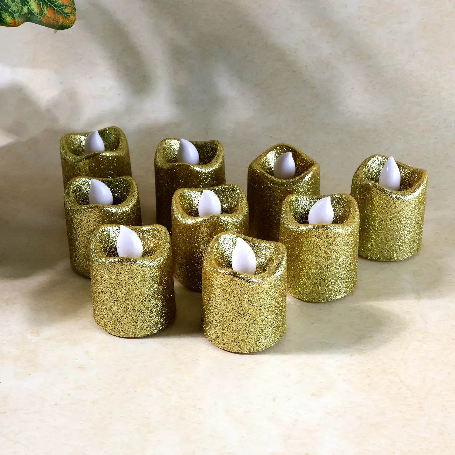 Christmas Premium Glitter LED Tealight Candles (9 Pc Set) - Detailed Feature View 6