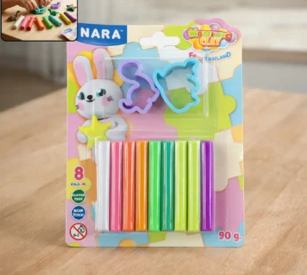NARA 8 Color Modelling Clay Set with Shape Cutters – Kids Creative DIY Play Dough Kit (90 Gm)