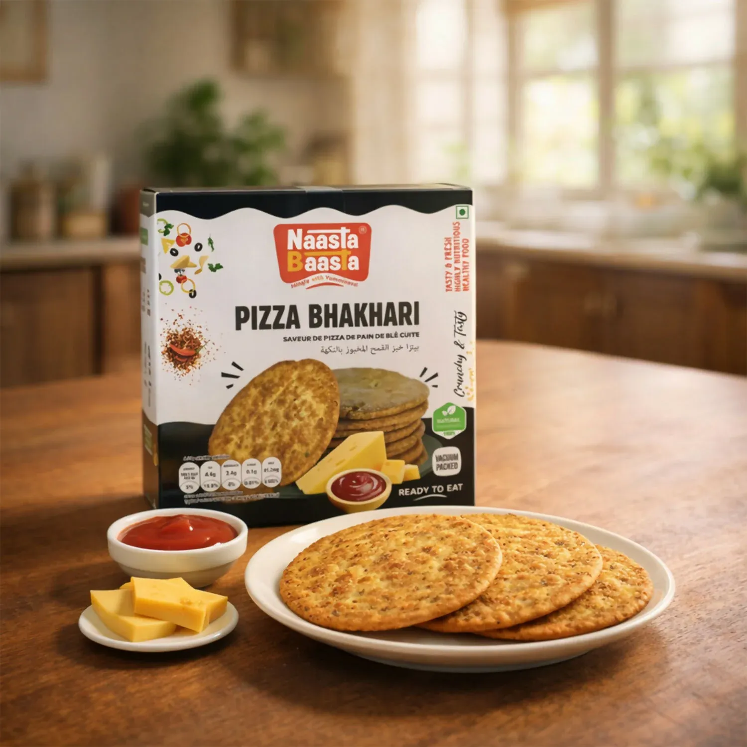 Naasta Baasta Pizza Bhakhari - Pizza Flavor & Crispy Ready to Eat Snack Delight (200 Gm) - Detailed Feature View 4